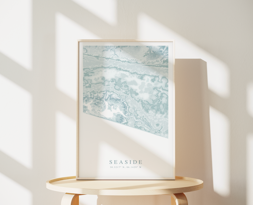 Seaside FL Map Print