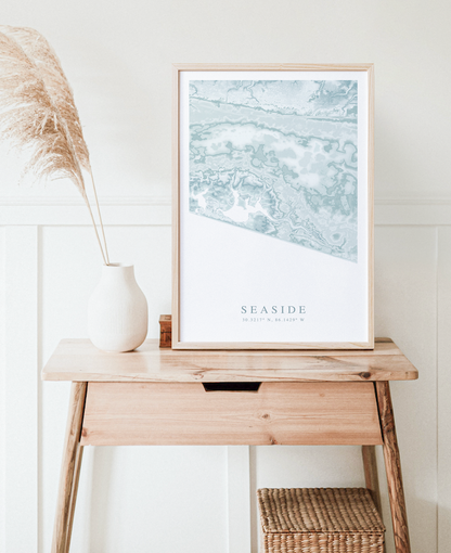Seaside FL Map Print