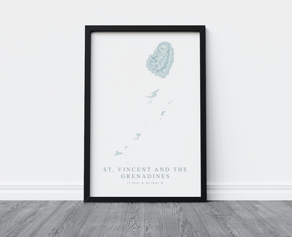 St. Vincent and The Grenadines Map Print