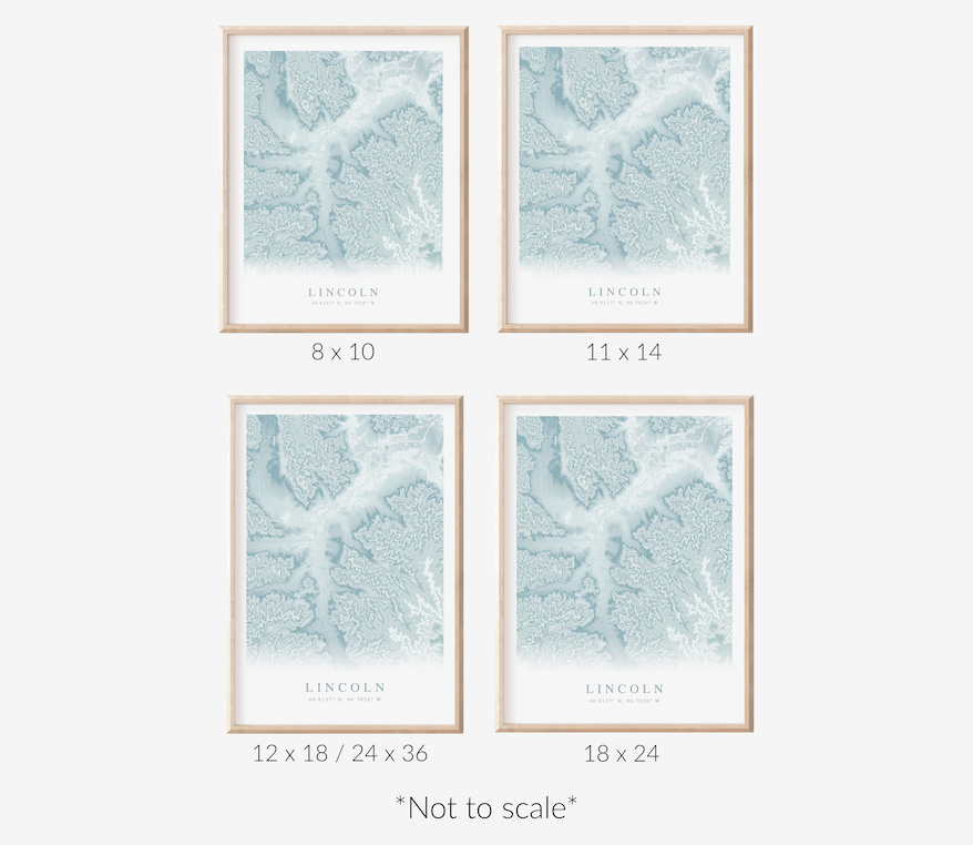 Lincoln NE Map Print