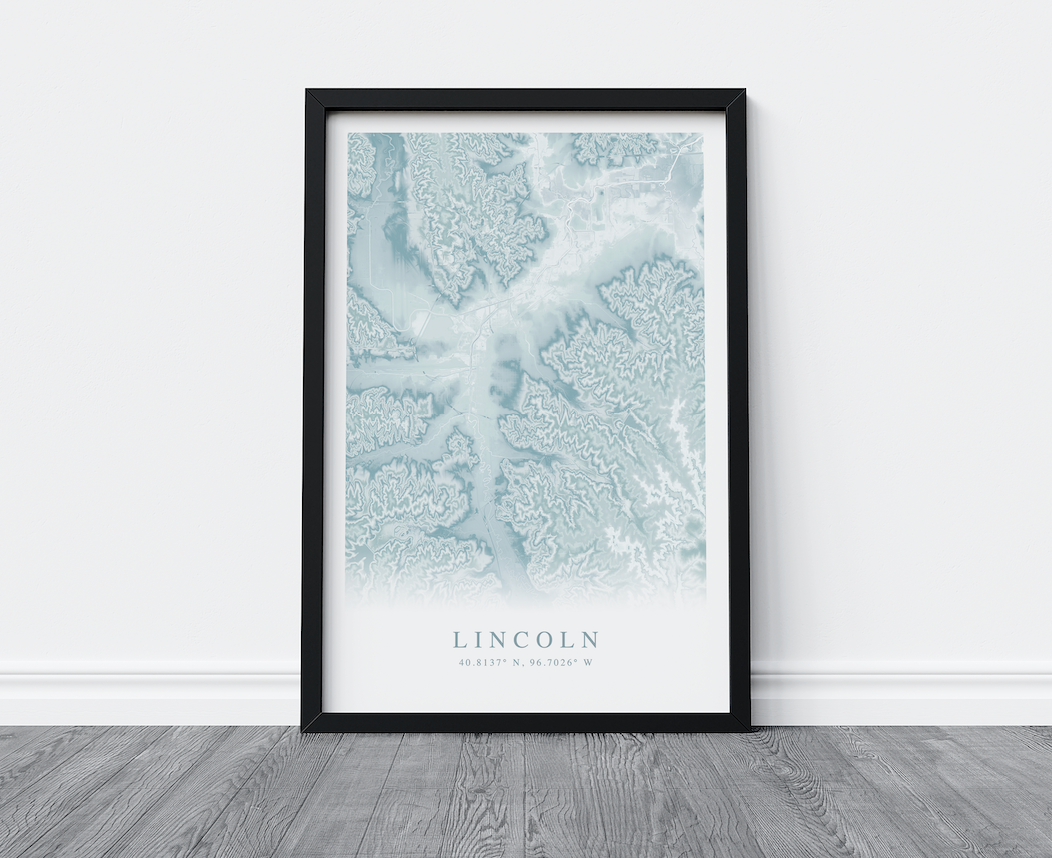 Lincoln NE Map Print