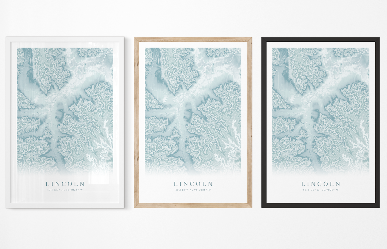 Lincoln NE Map Print