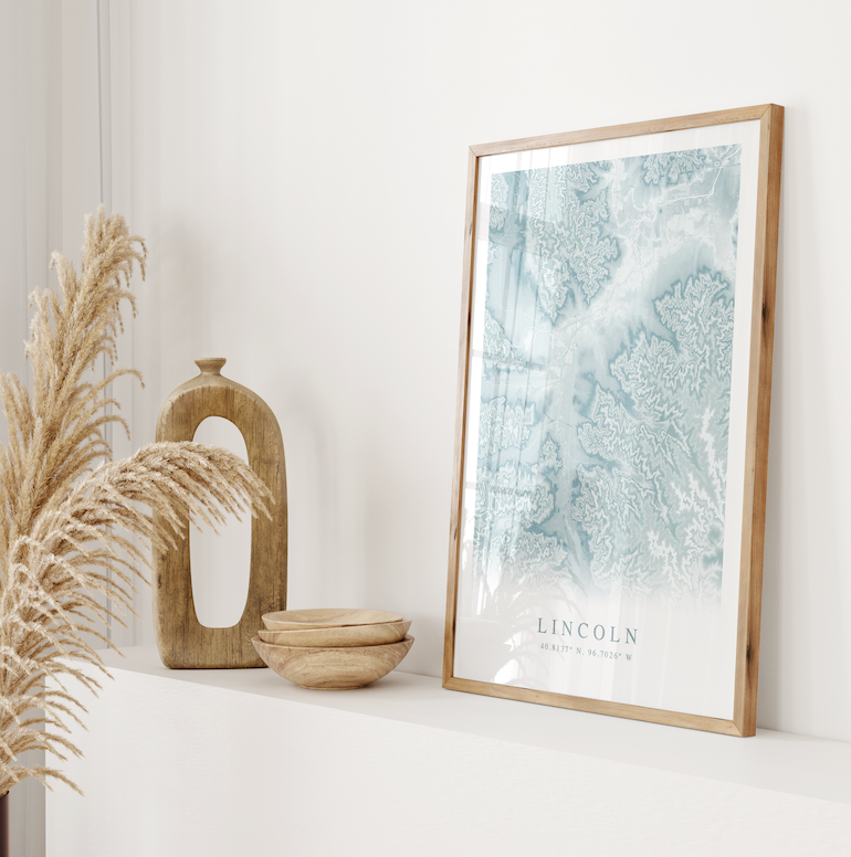 Lincoln NE Map Print