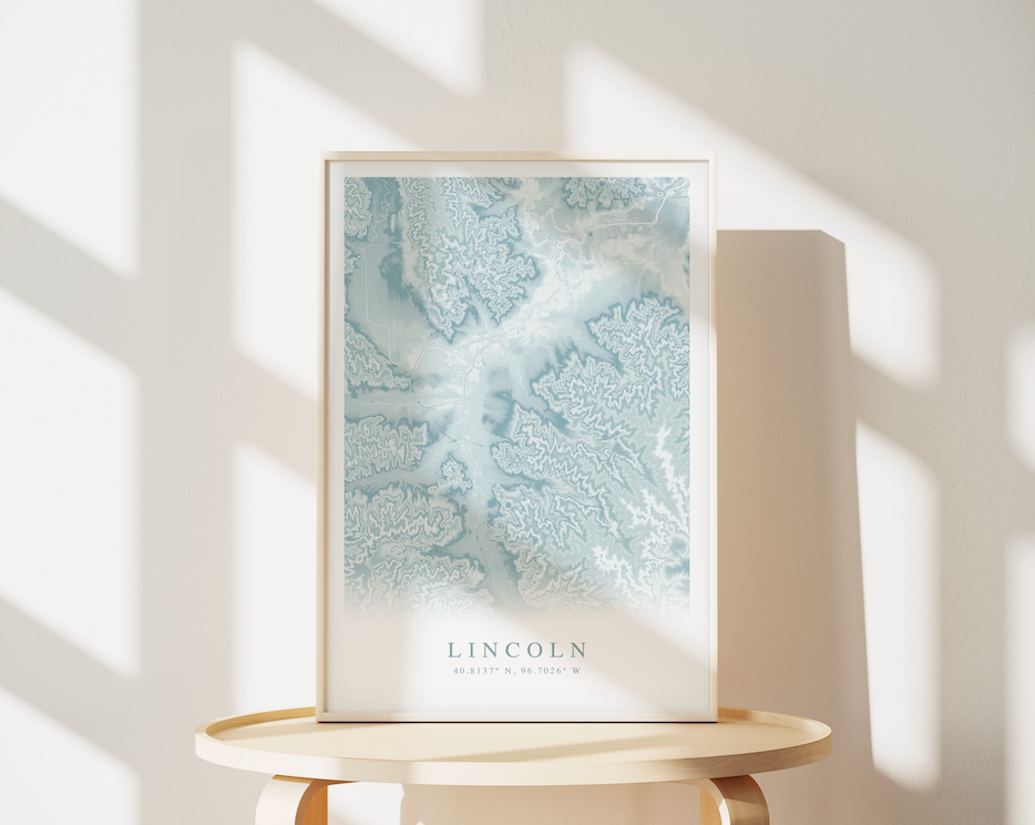 Lincoln NE Map Print