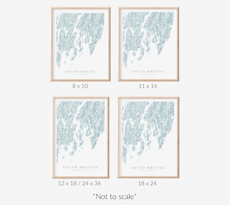 South Bristol ME Map Print