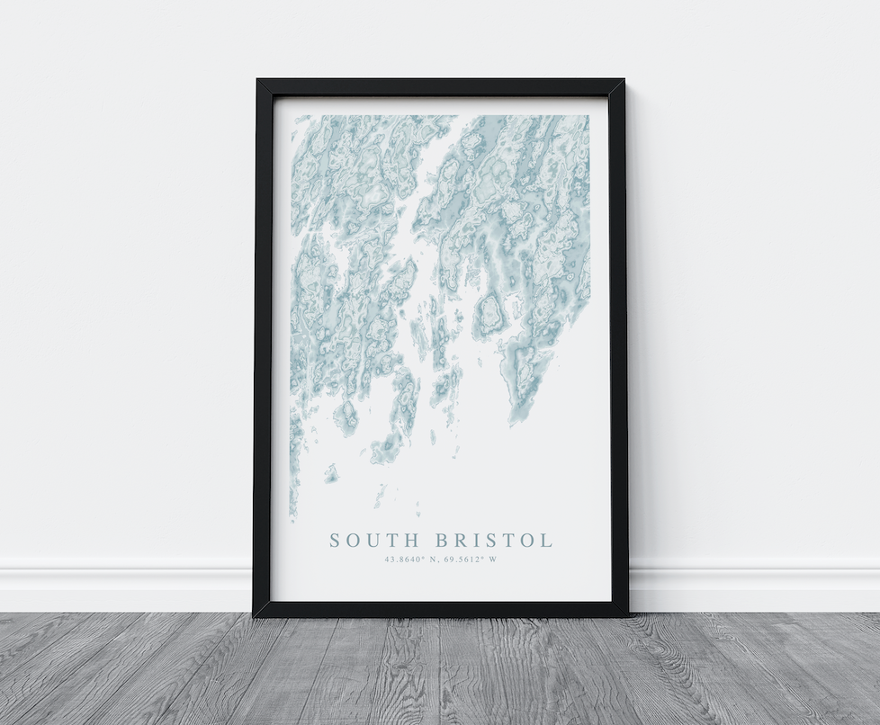 South Bristol ME Map Print