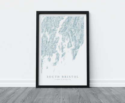 South Bristol ME Map Print