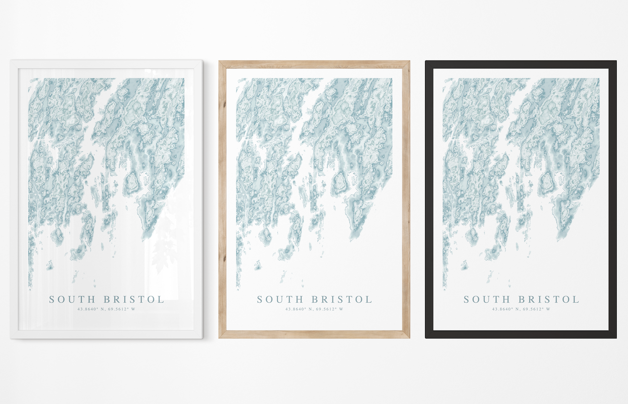 South Bristol ME Map Print
