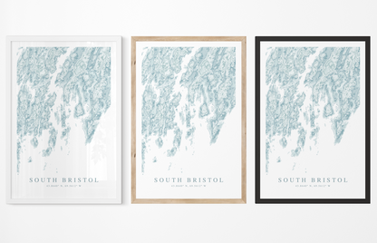 South Bristol ME Map Print
