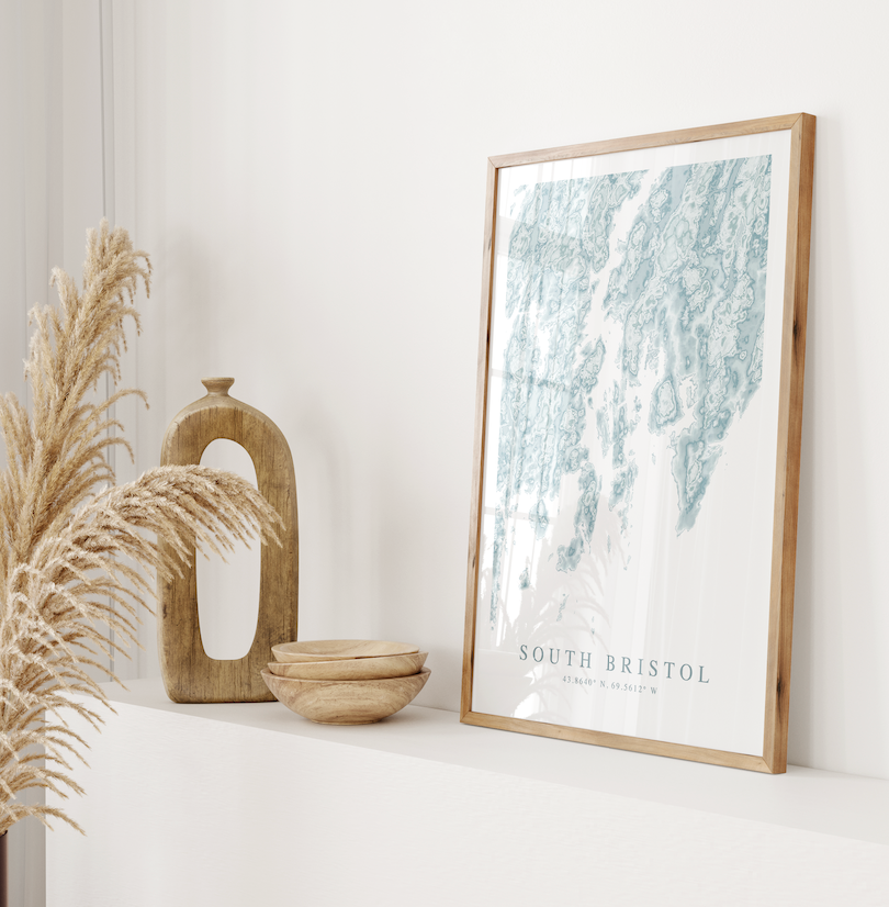 South Bristol ME Map Print