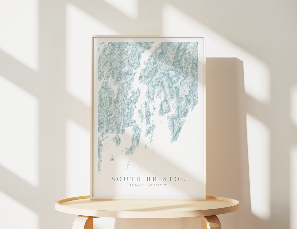 South Bristol ME Map Print