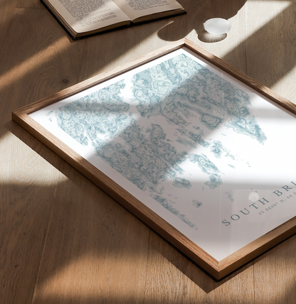 South Bristol ME Map Print