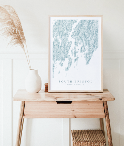South Bristol ME Map Print