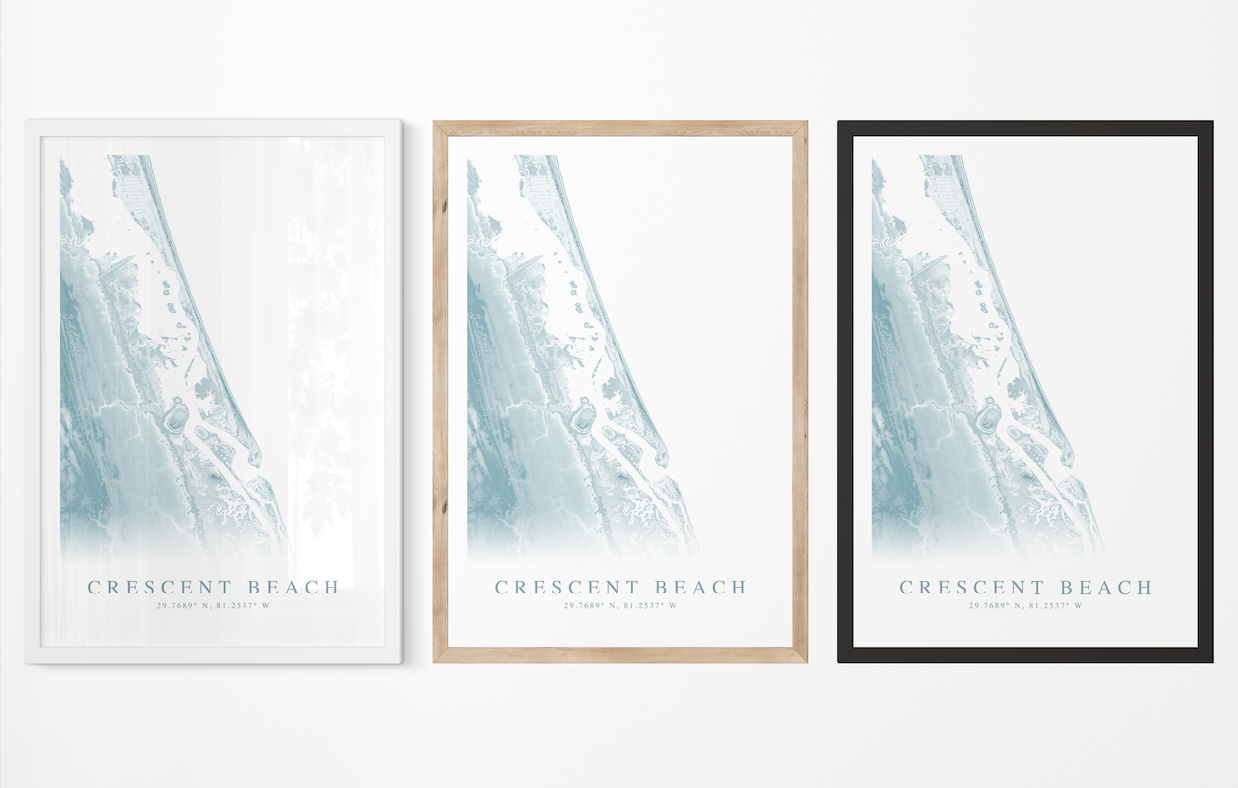 Crescent Beach FL Map Print