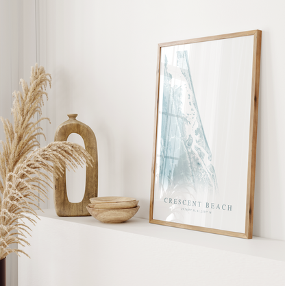 Crescent Beach FL Map Print