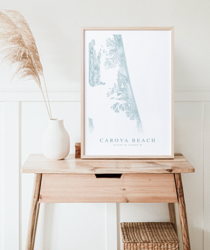 Carova Beach Map Print