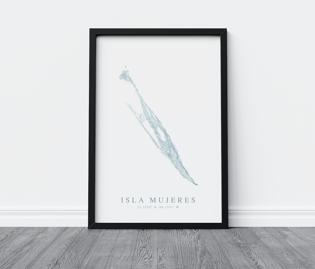 Isla Mujeres Map Print