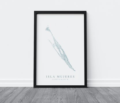 Isla Mujeres Map Print