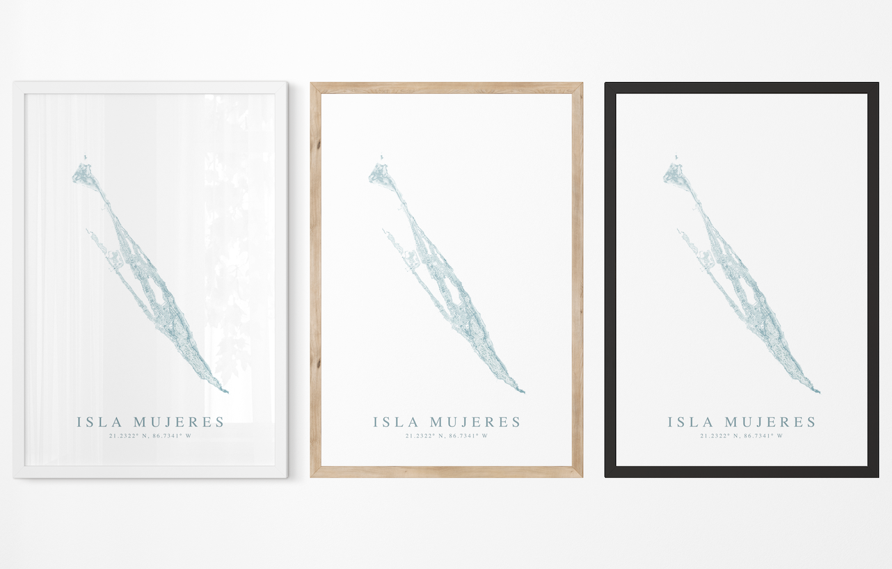 Isla Mujeres Map Print