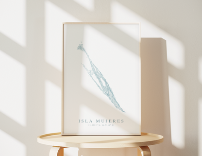 Isla Mujeres Map Print