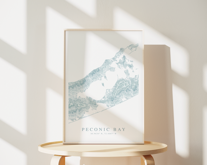 Peconic Bay Map Print