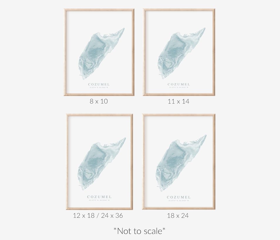 Cozumel Map Print