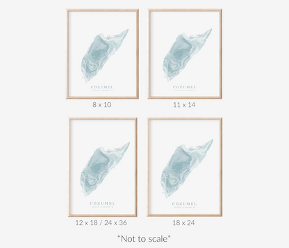 Cozumel Map Print