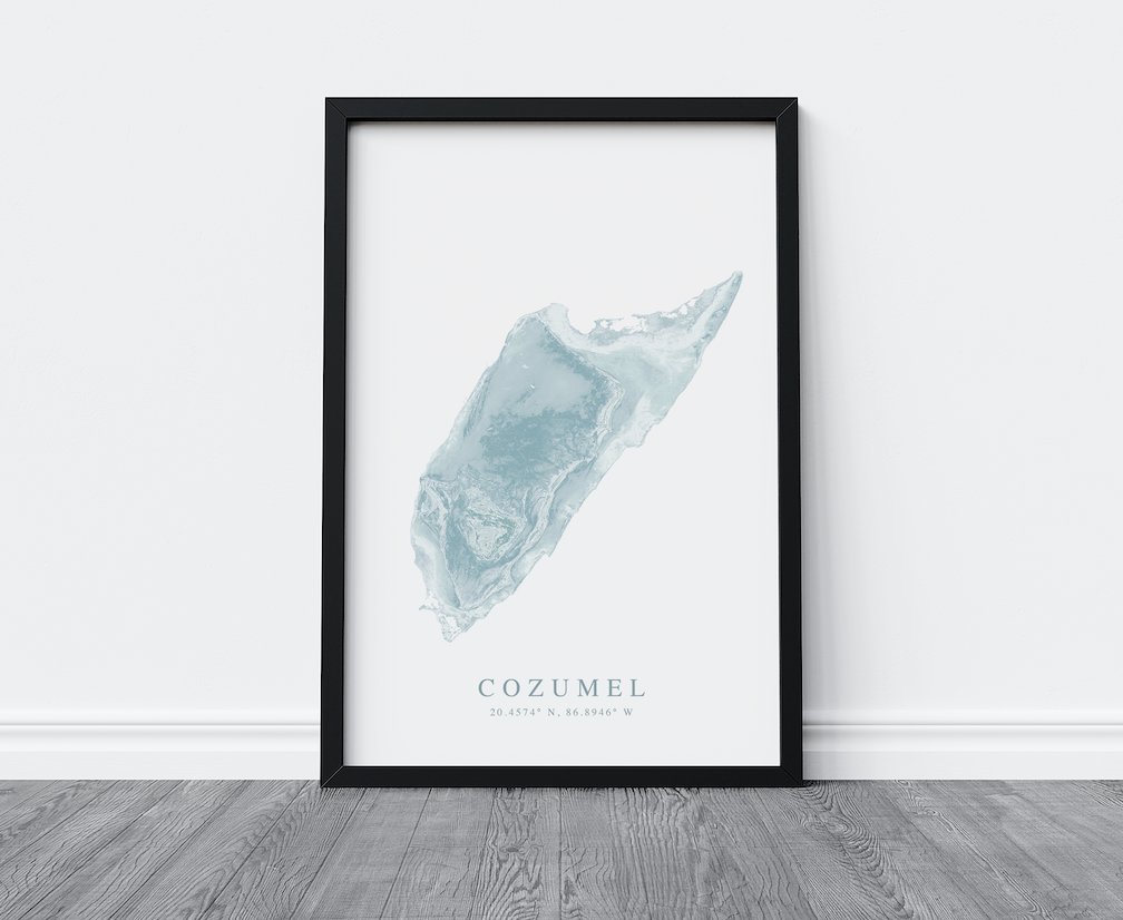 Cozumel Map Print