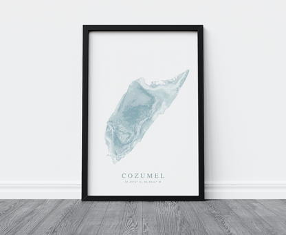 Cozumel Map Print