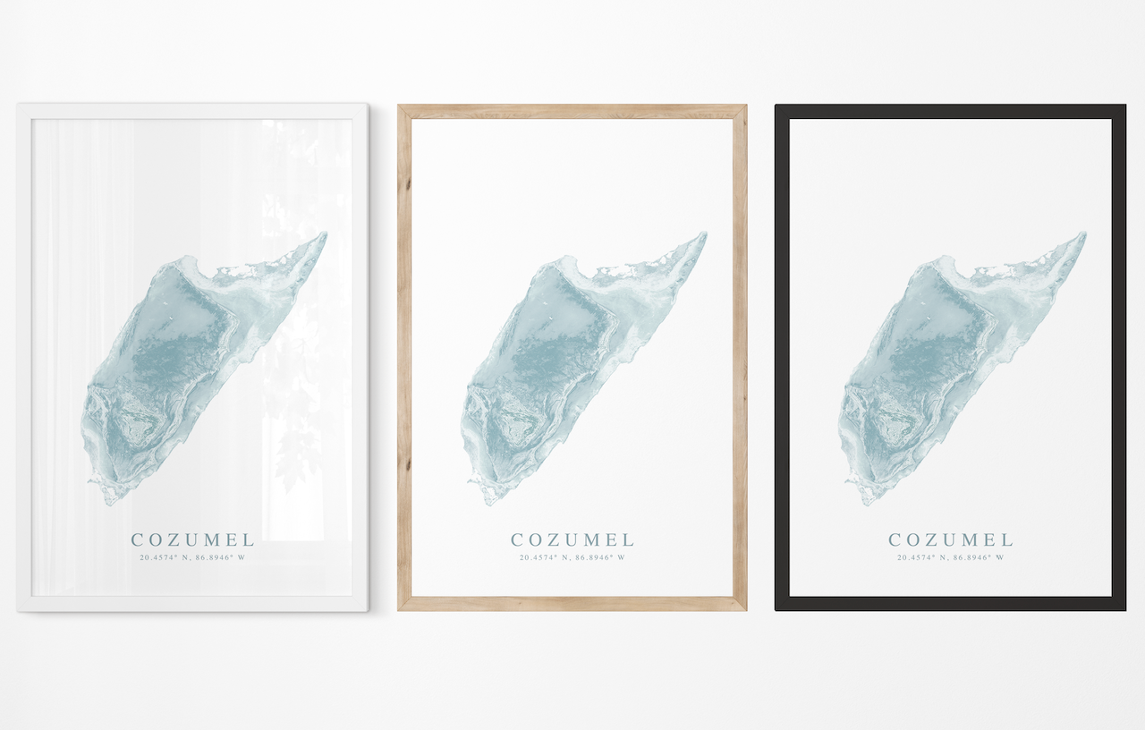 Cozumel Map Print