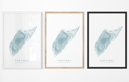 Cozumel Map Print