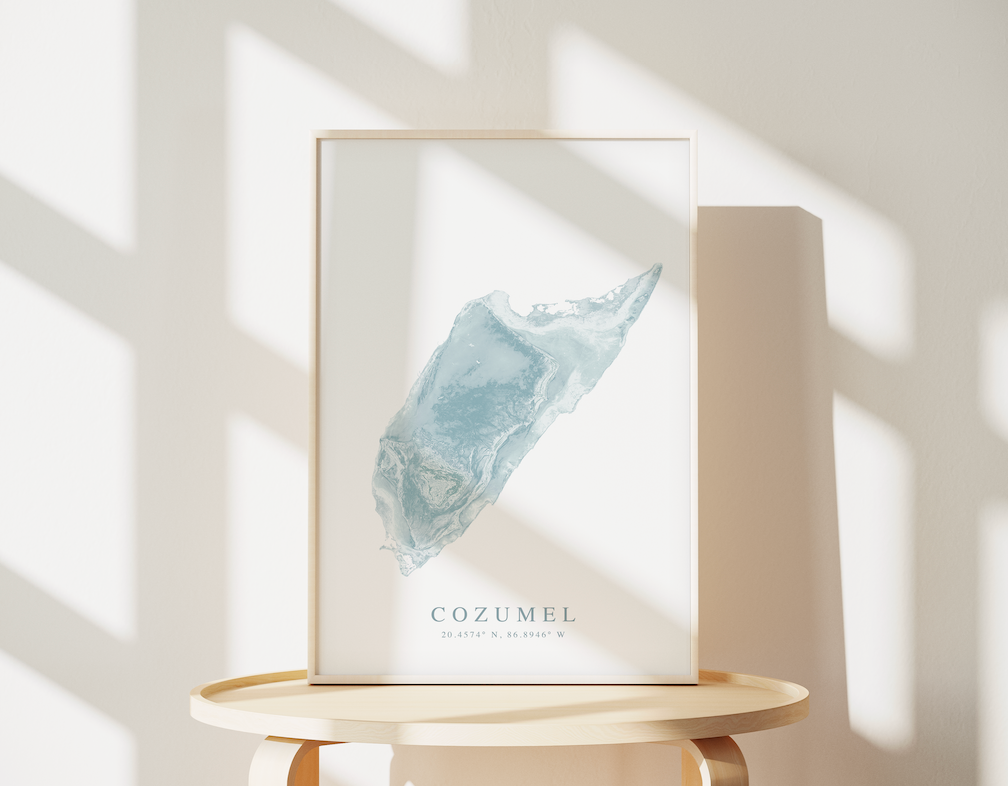 Cozumel Map Print