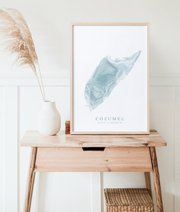 Cozumel Map Print