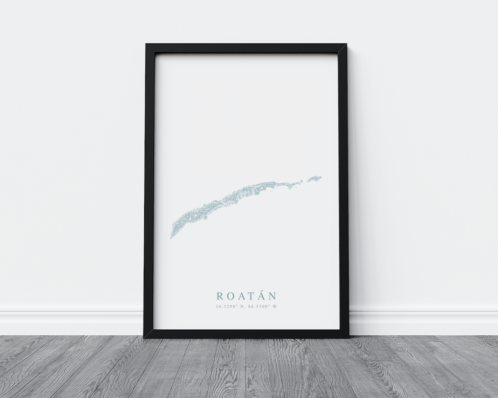 Roatán Honduras Map Print