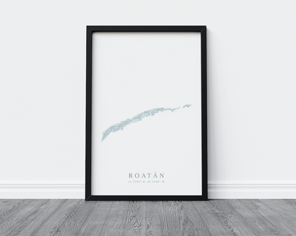 Roatán Honduras Map Print