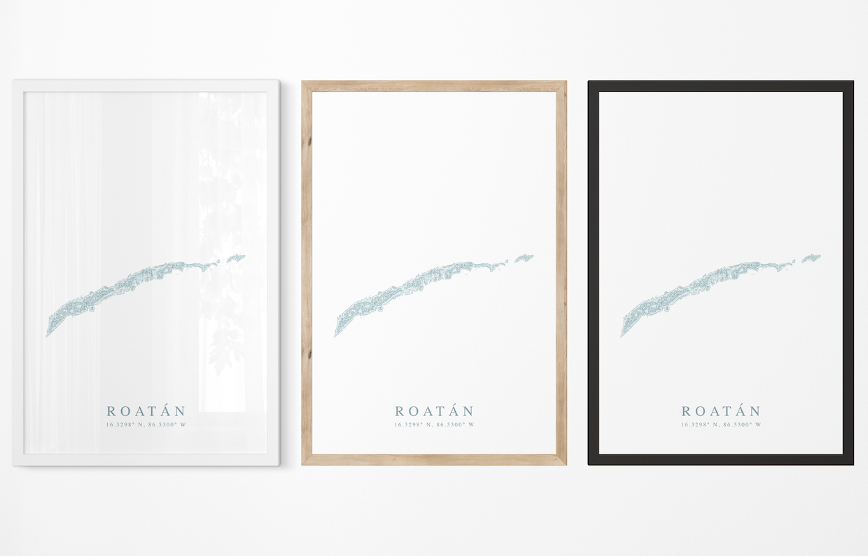 Roatán Honduras Map Print