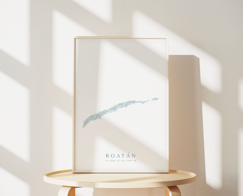 Roatán Honduras Map Print