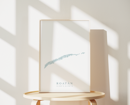 Roatán Honduras Map Print