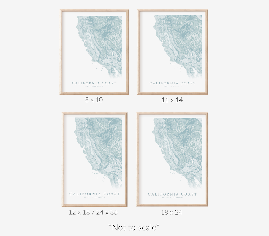 California Coast Map Print