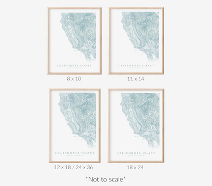 California Coast Map Print