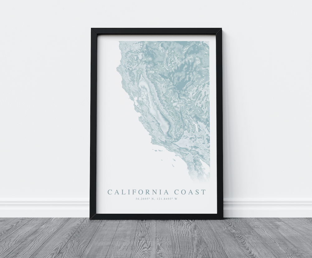 California Coast Map Print