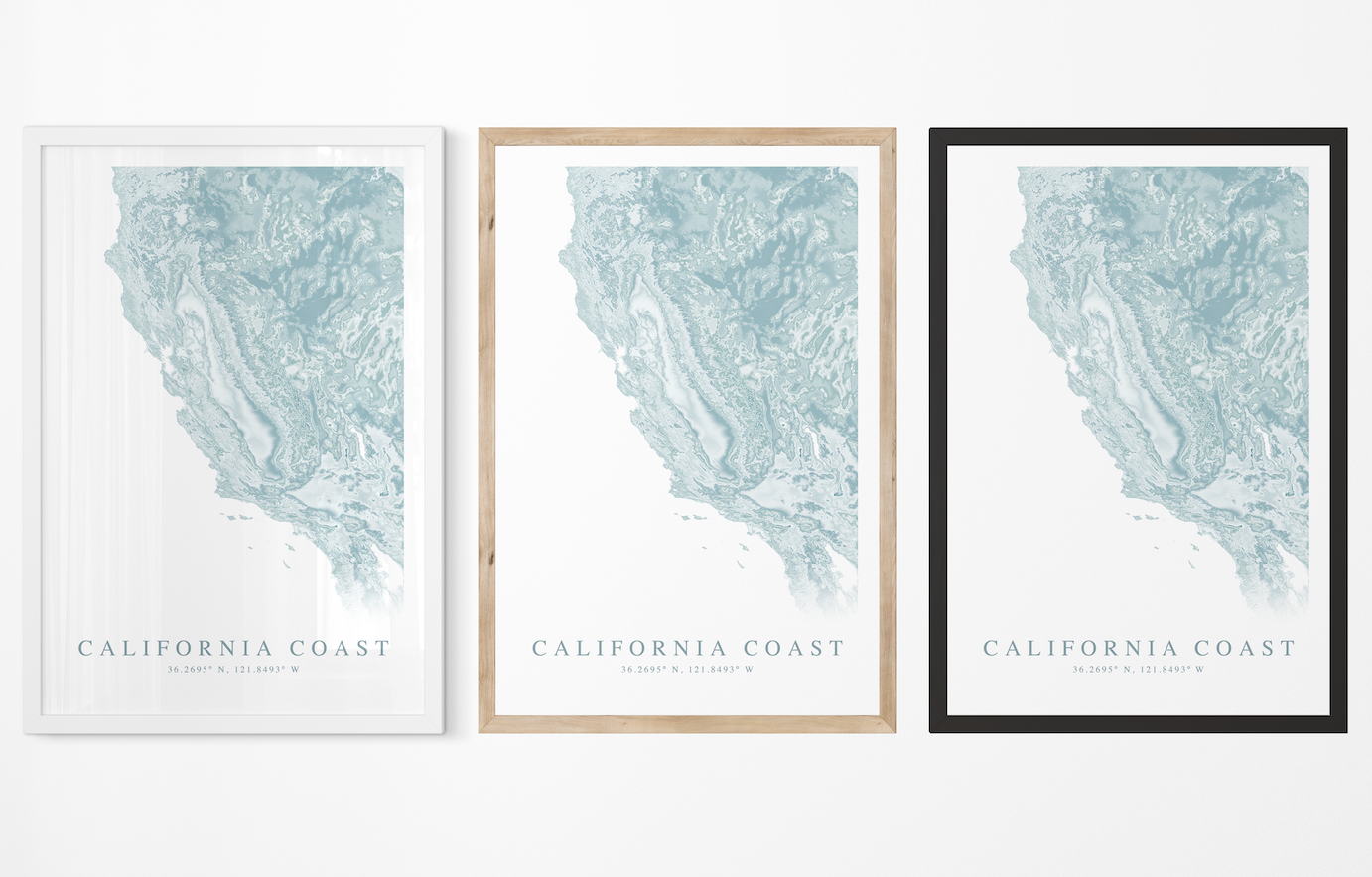 California Coast Map Print