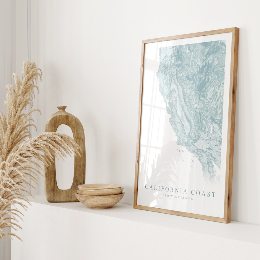California Coast Map Print