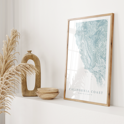 California Coast Map Print