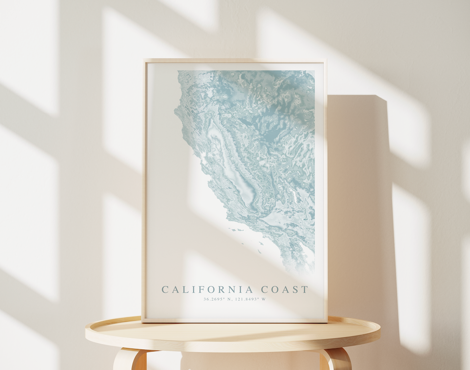 California Coast Map Print