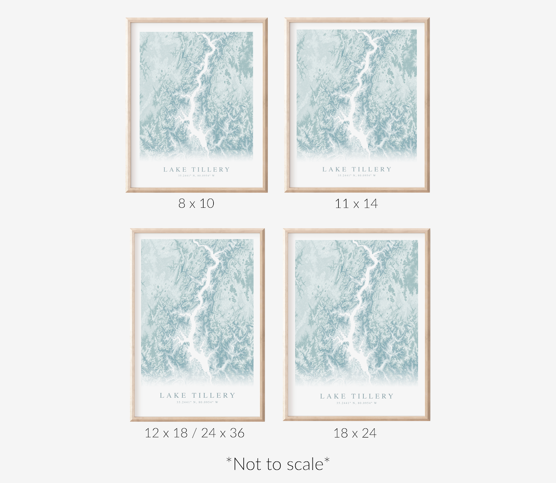 Lake Tillery Map Print
