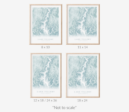 Lake Tillery Map Print