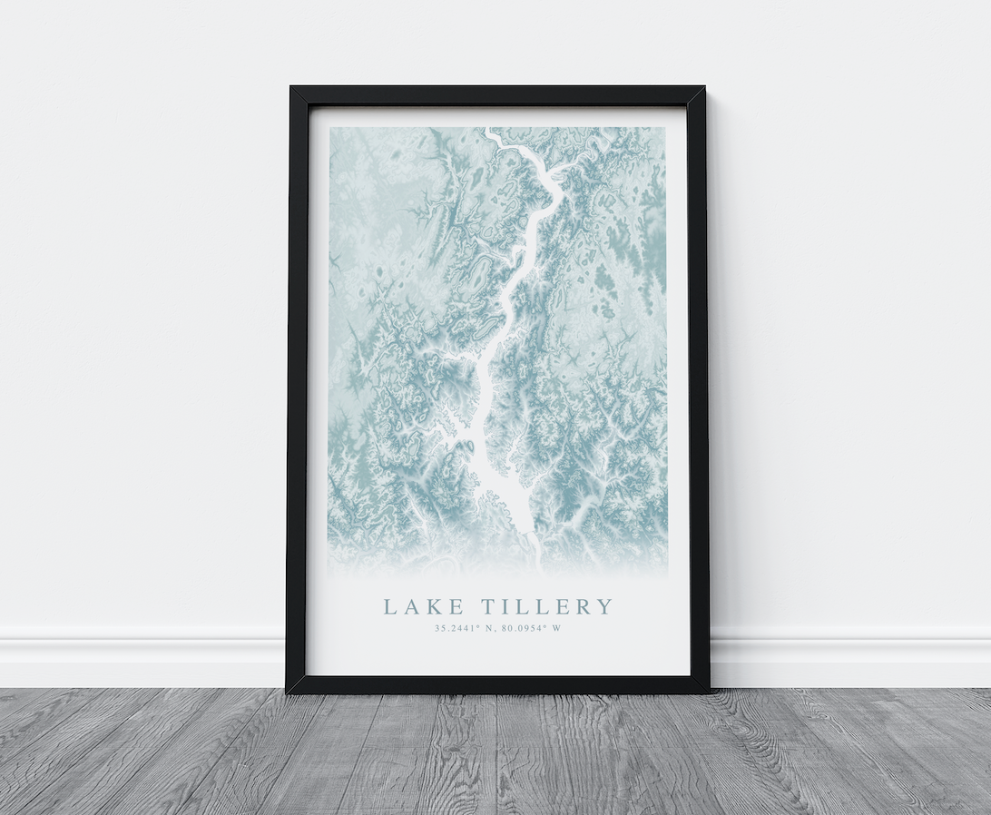 Lake Tillery Map Print