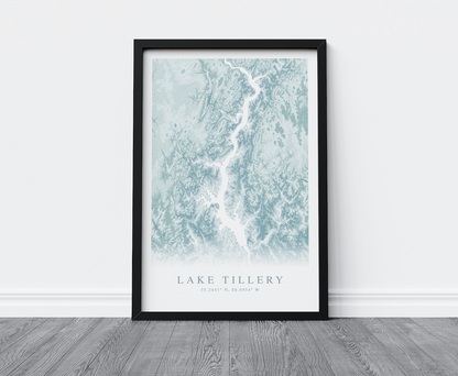 Lake Tillery Map Print