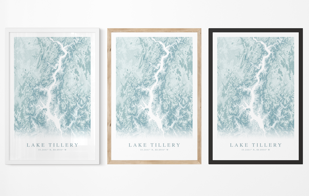 Lake Tillery Map Print